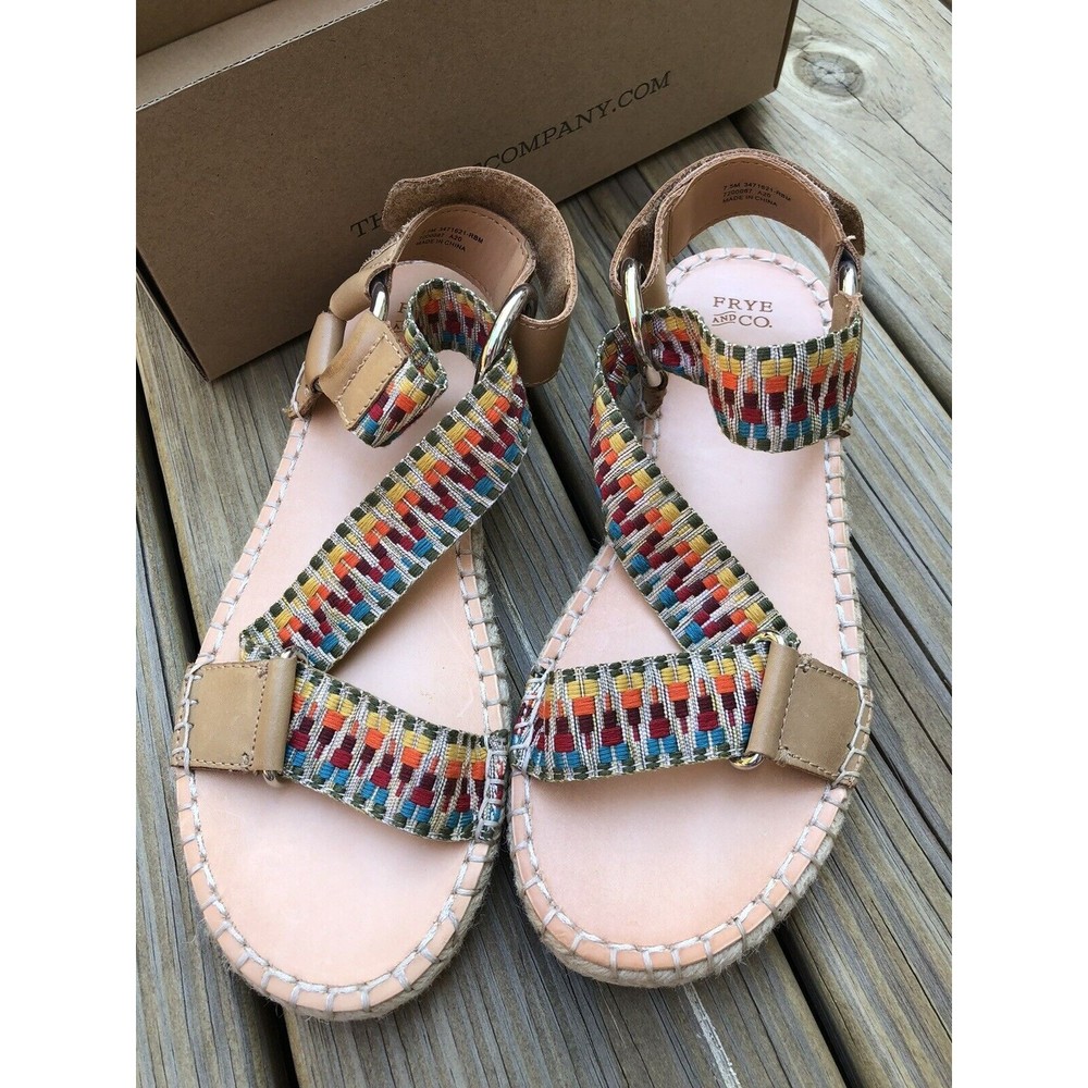 Frye Kole Asymmetrical Women Sandal Rainbow Multi Size 7.5 New